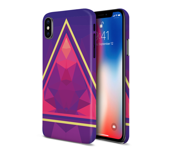 Purple Space Triangle Phone Case for Apple iPhone, Samsung Galaxy, & Google Pixel