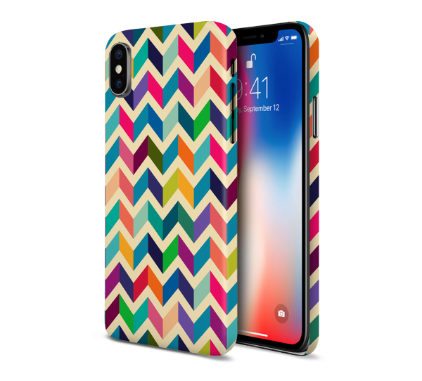 Multicolored Geometric Chevron Phone Case for Apple iPhone, Samsung Galaxy, & Google Pixel